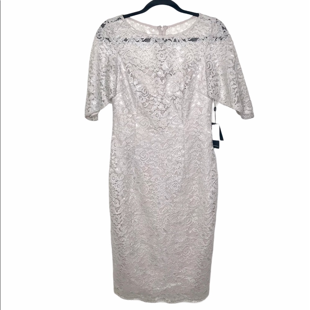 NWT Adrianna Papell Metallic Lace Sheath Dress - Picture 5 of 8